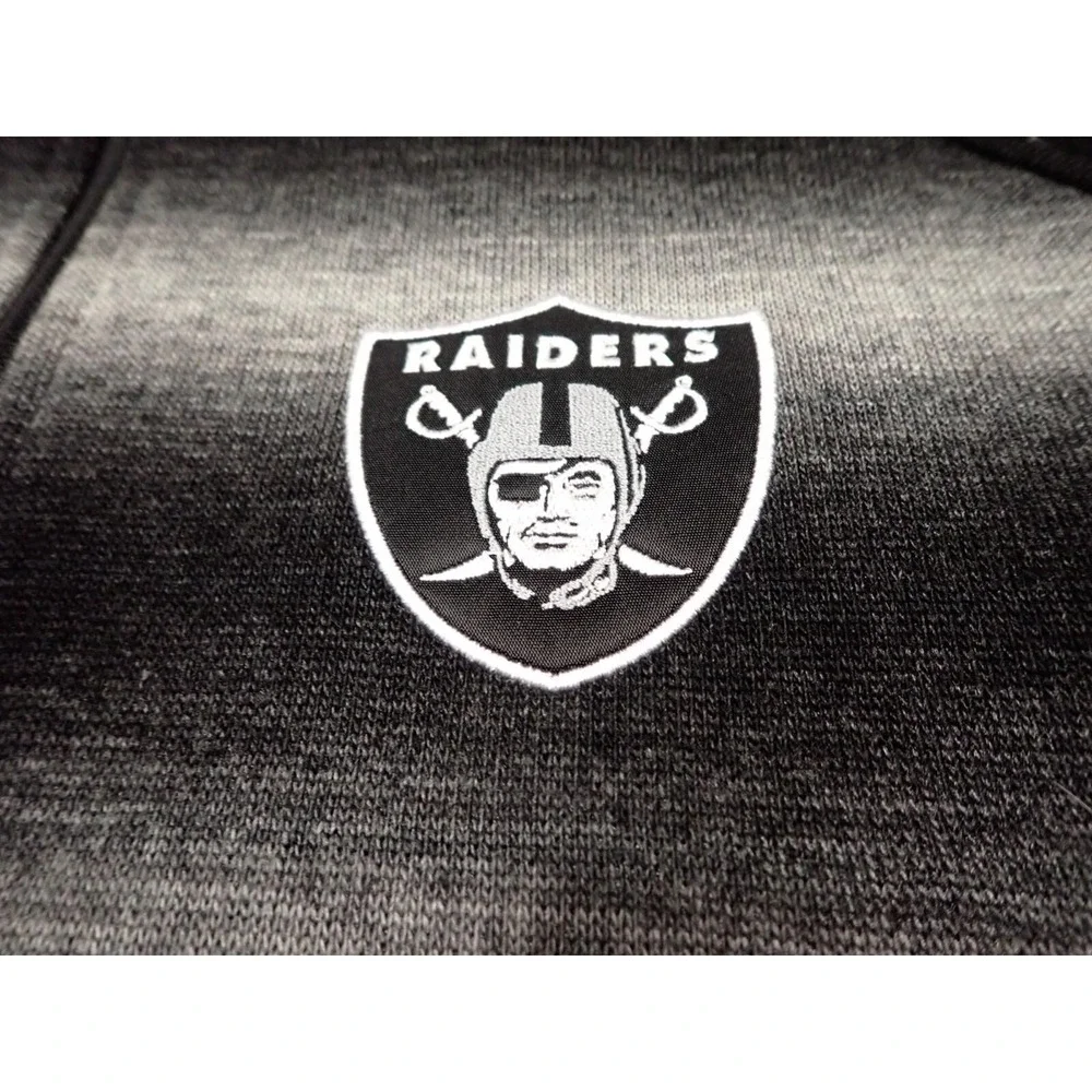 NFL G-III Raiders Jacket Mens Large‎ Black Grey Excellent Gradient Zip Fleece